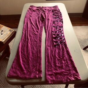 Love pink bling sweatpants casual medium purple